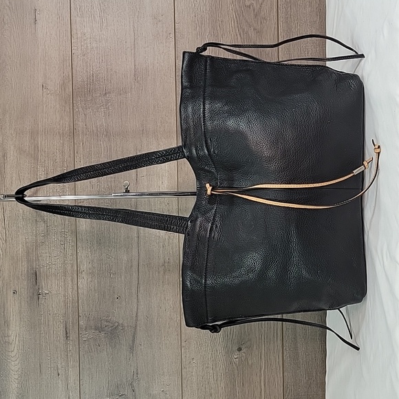 Lucky Brand Handbags - Large Lucky Brand Black Leather Tote Shoulder Bag